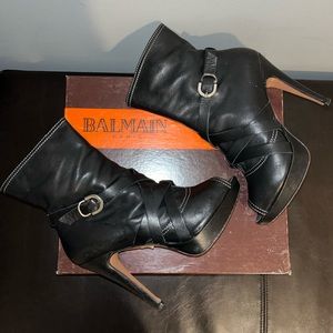 Balmain Peep-Toe Bootie